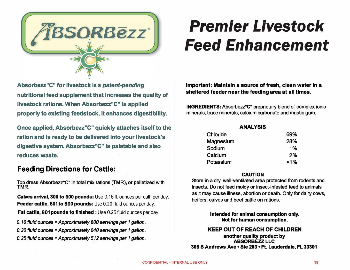 Absorbezz "C"| Feed Enhancement Cows| Gallon